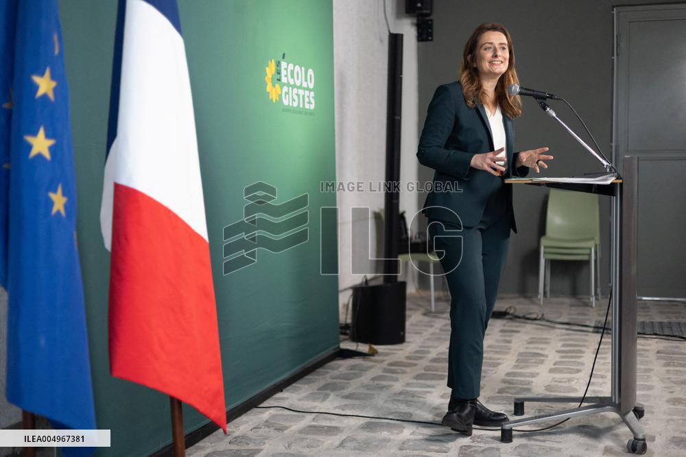 Marine Tondelier Press Conference about the Presidential Election - Paris