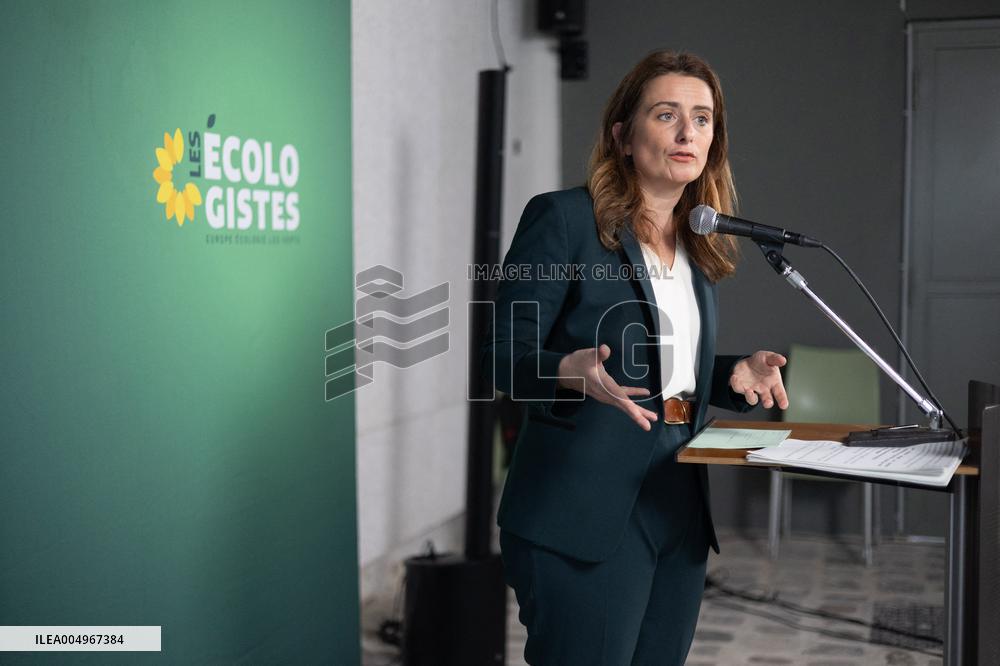 Marine Tondelier Press Conference about the Presidential Election - Paris