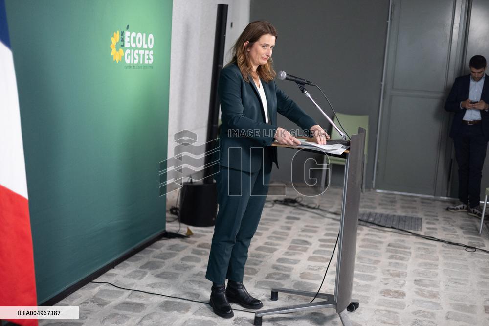 Marine Tondelier Press Conference about the Presidential Election - Paris