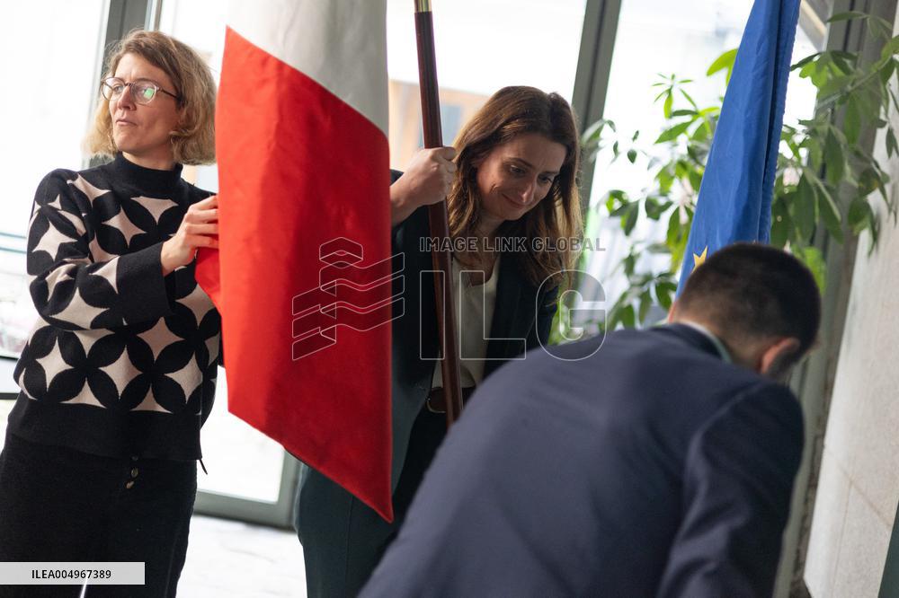 Marine Tondelier Press Conference about the Presidential Election - Paris