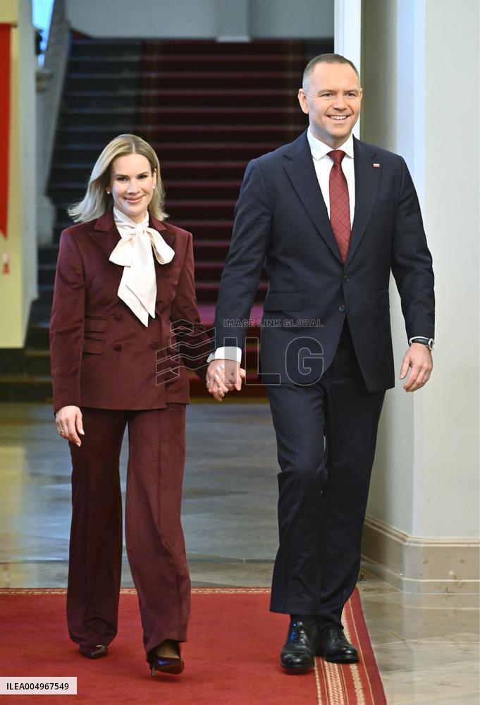 Bethlehem Light of Peace at The Presidential Palace - Warsaw
