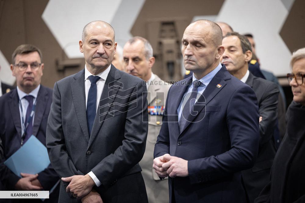 French Defence Minister and Croatia's Defence Minister visit the military defence system supplier KNDS - Versailles AJ