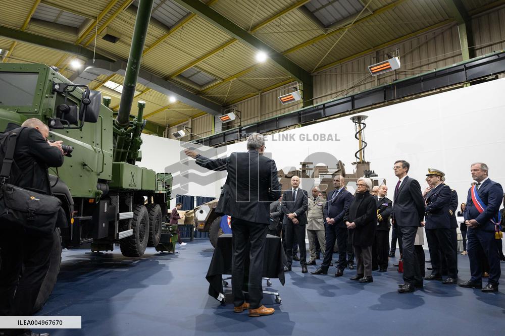 French Defence Minister and Croatia's Defence Minister visit the military defence system supplier KNDS - Versailles AJ