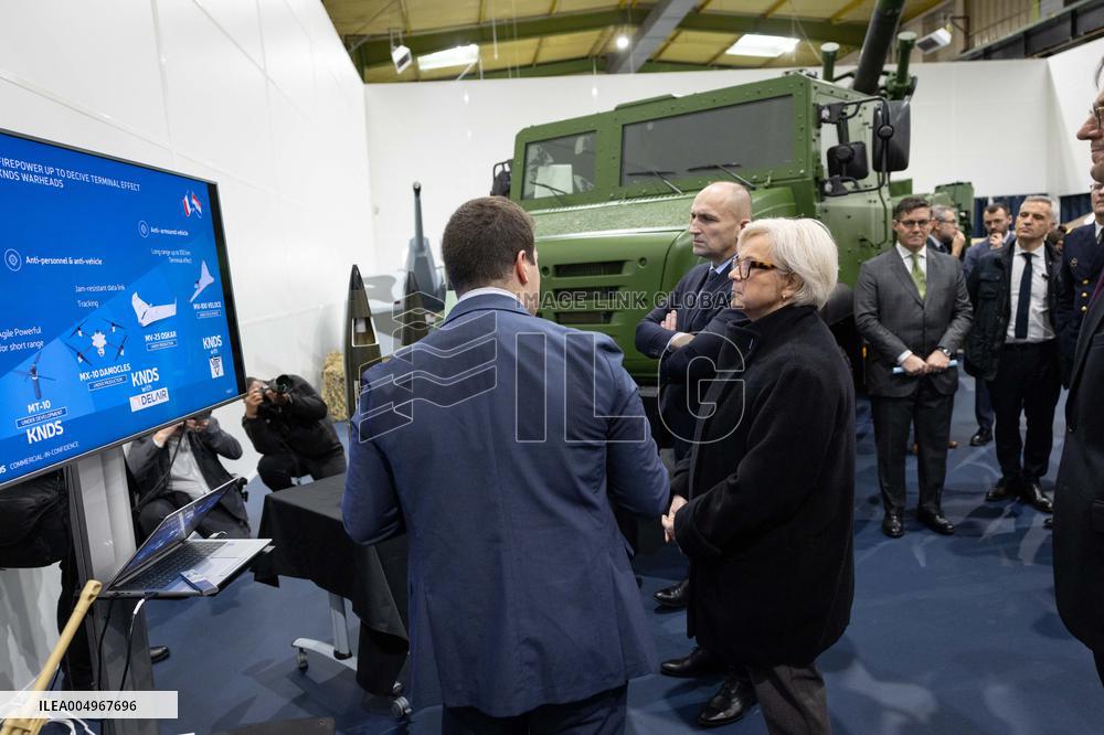 French Defence Minister and Croatia's Defence Minister visit the military defence system supplier KNDS - Versailles AJ
