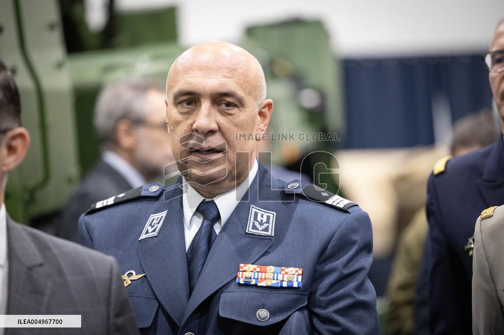 French Defence Minister and Croatia's Defence Minister visit the military defence system supplier KNDS - Versailles AJ
