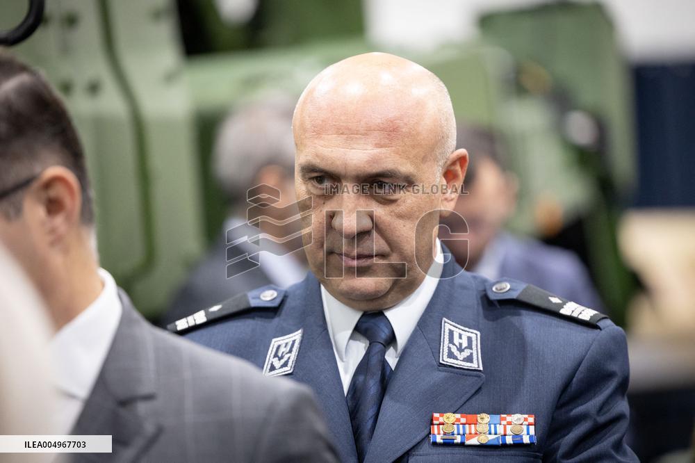 French Defence Minister and Croatia's Defence Minister visit the military defence system supplier KNDS - Versailles AJ