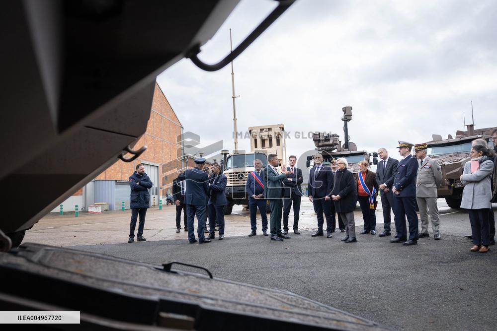 French Defence Minister and Croatia's Defence Minister visit the military defence system supplier KNDS - Versailles AJ