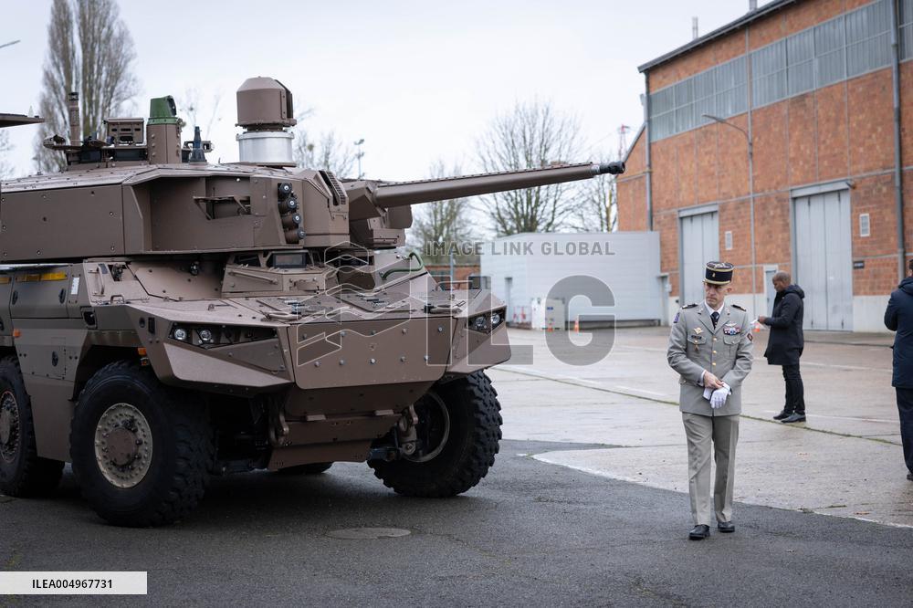 French Defence Minister and Croatia's Defence Minister visit the military defence system supplier KNDS - Versailles AJ