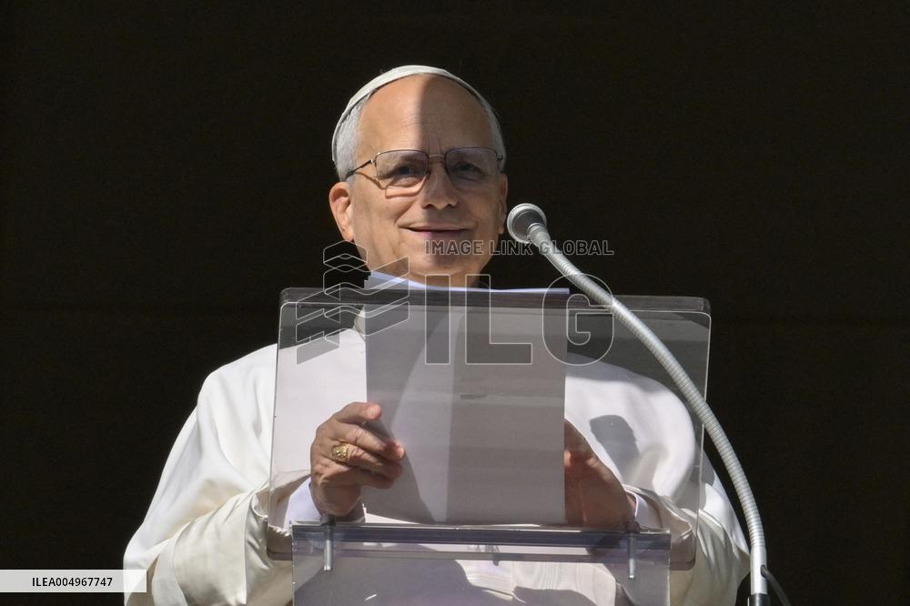 Pole Leo XIV During the Angelus Prayer - Vatican