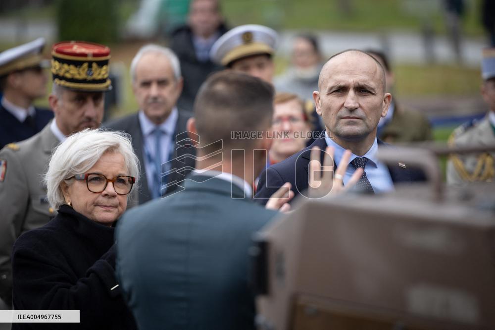 French Defence Minister and Croatia's Defence Minister visit the military defence system supplier KNDS - Versailles AJ