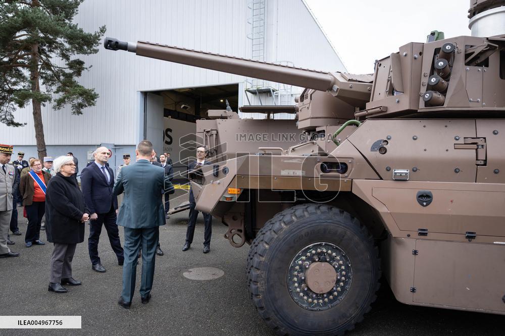 French Defence Minister and Croatia's Defence Minister visit the military defence system supplier KNDS - Versailles AJ