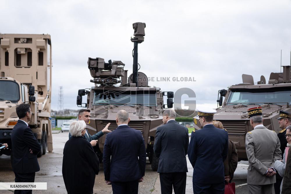 French Defence Minister and Croatia's Defence Minister visit the military defence system supplier KNDS - Versailles AJ