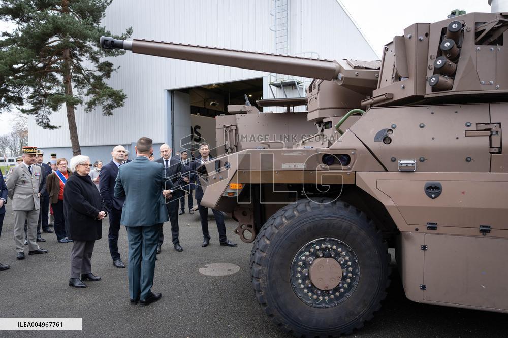 French Defence Minister and Croatia's Defence Minister visit the military defence system supplier KNDS - Versailles AJ