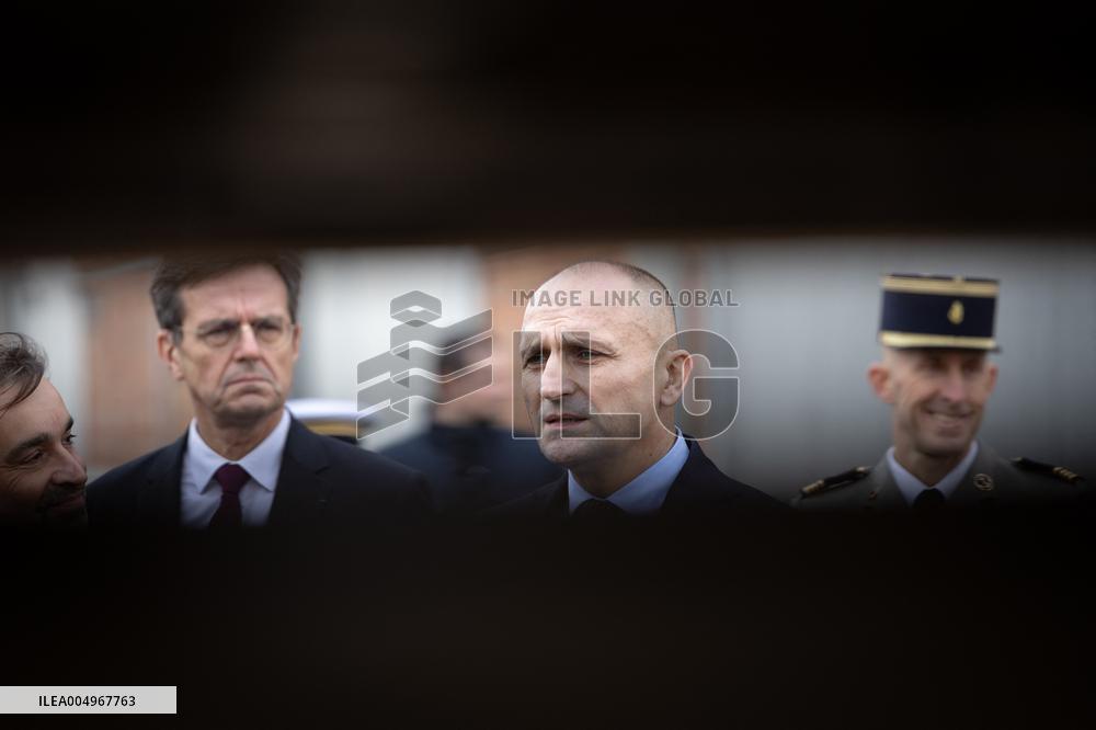 French Defence Minister and Croatia's Defence Minister visit the military defence system supplier KNDS - Versailles AJ