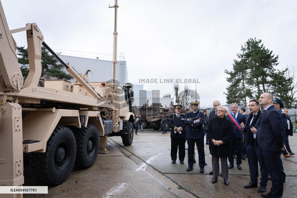 French Defence Minister and Croatia's Defence Minister visit the military defence system supplier KNDS - Versailles AJ