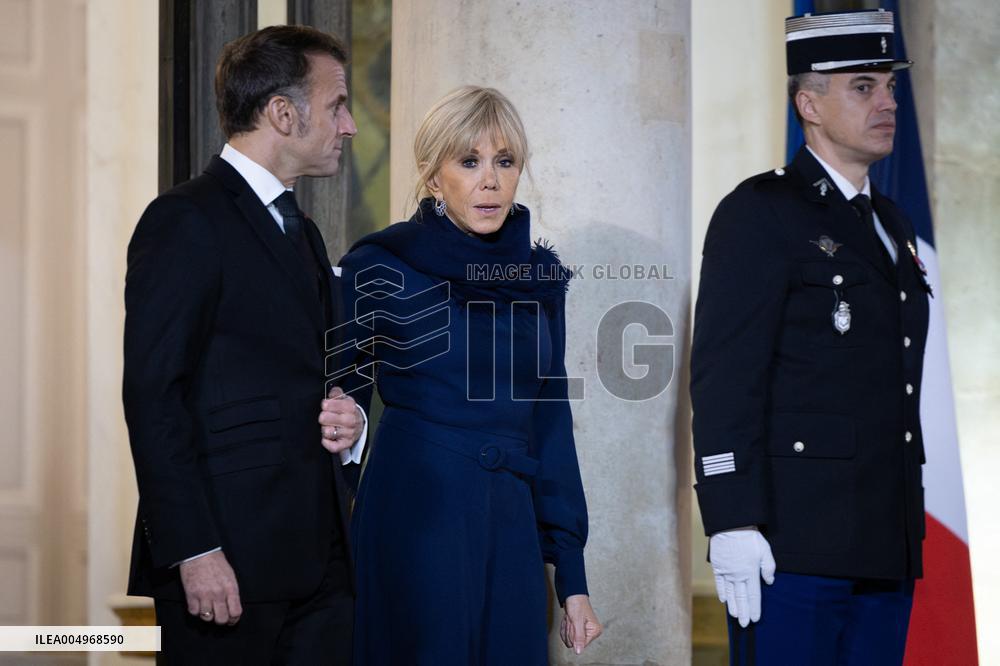 Official dinner with Croatia Prime Minister at the Elysee - Paris