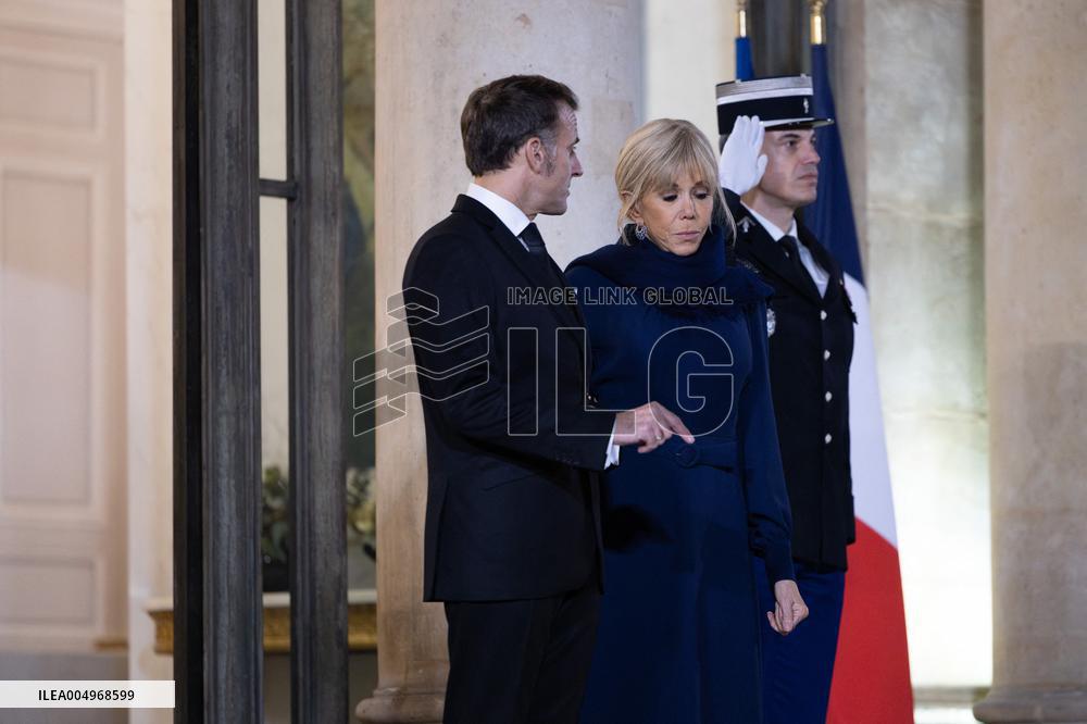 Official dinner with Croatia Prime Minister at the Elysee - Paris