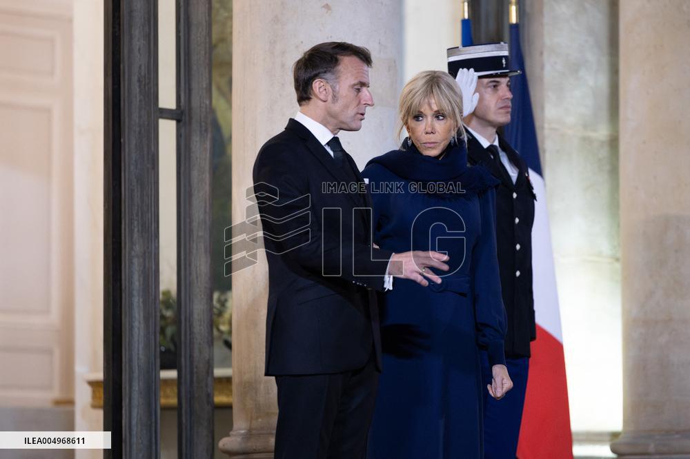 Official dinner with Croatia Prime Minister at the Elysee - Paris