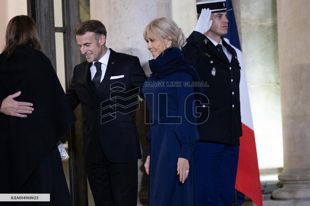 Official dinner with Croatia Prime Minister at the Elysee - Paris