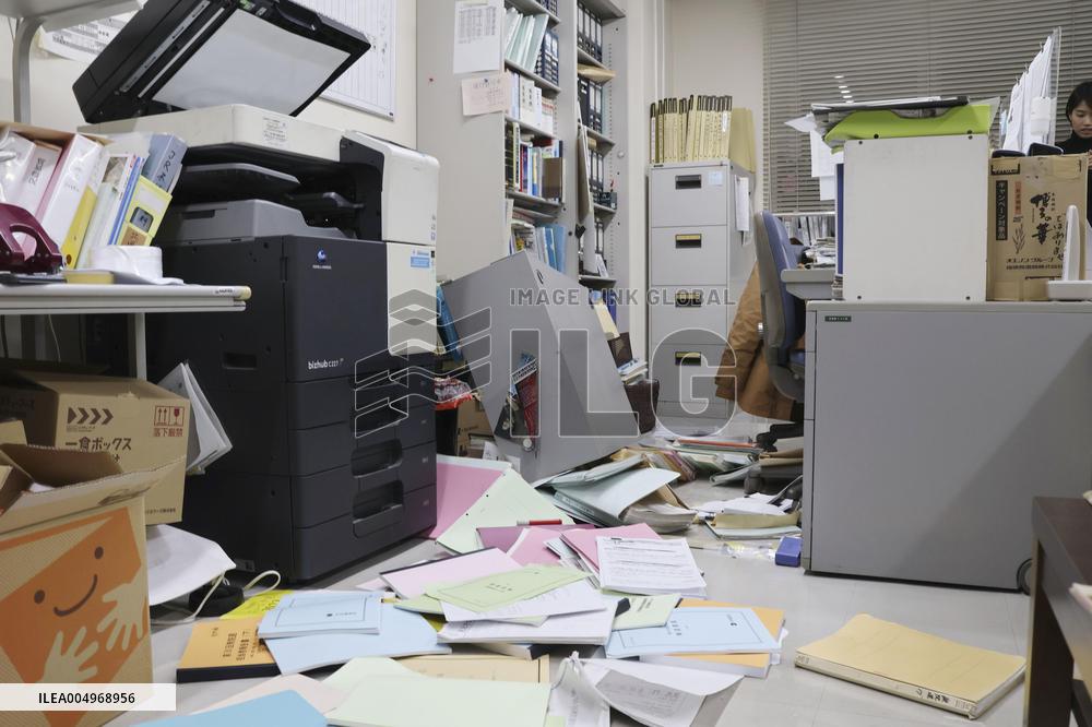 Aftermath of strong quake in northeastern Japan