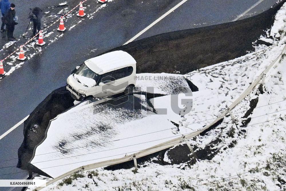 Aftermath of strong quake in northeastern Japan