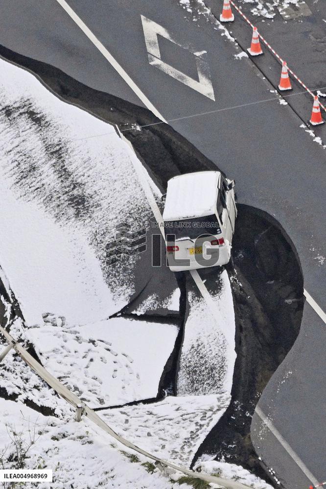 Aftermath of strong quake in northeastern Japan