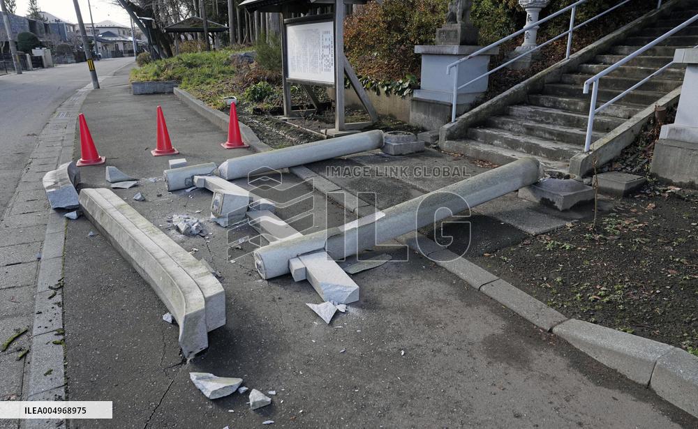 Aftermath of strong quake in northeastern Japan
