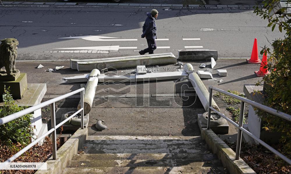 Aftermath of strong quake in northeastern Japan