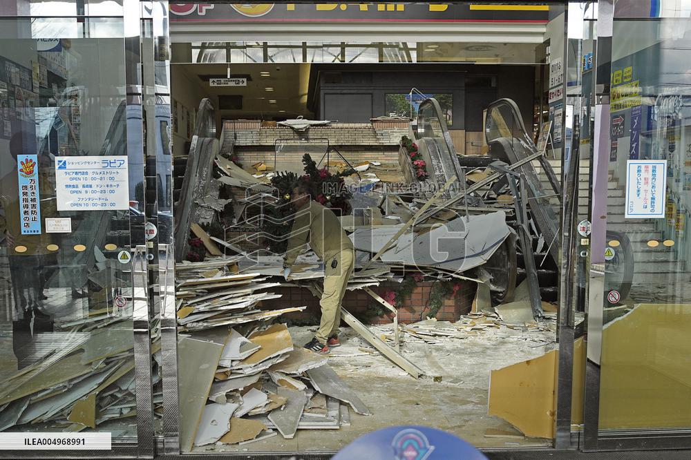 Aftermath of strong quake in northeastern Japan