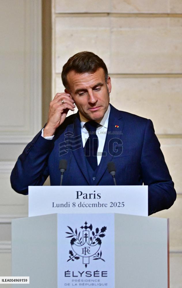 President Macron And PM Plenkovic Give A Press Conference - Paris