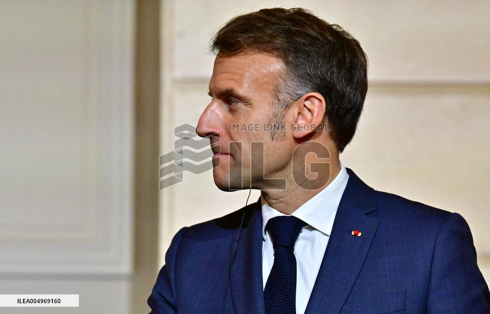 President Macron And PM Plenkovic Give A Press Conference - Paris
