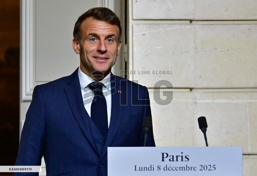 President Macron And PM Plenkovic Give A Press Conference - Paris