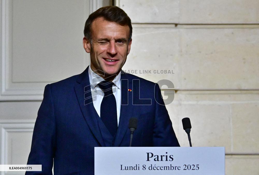 President Macron And PM Plenkovic Give A Press Conference - Paris