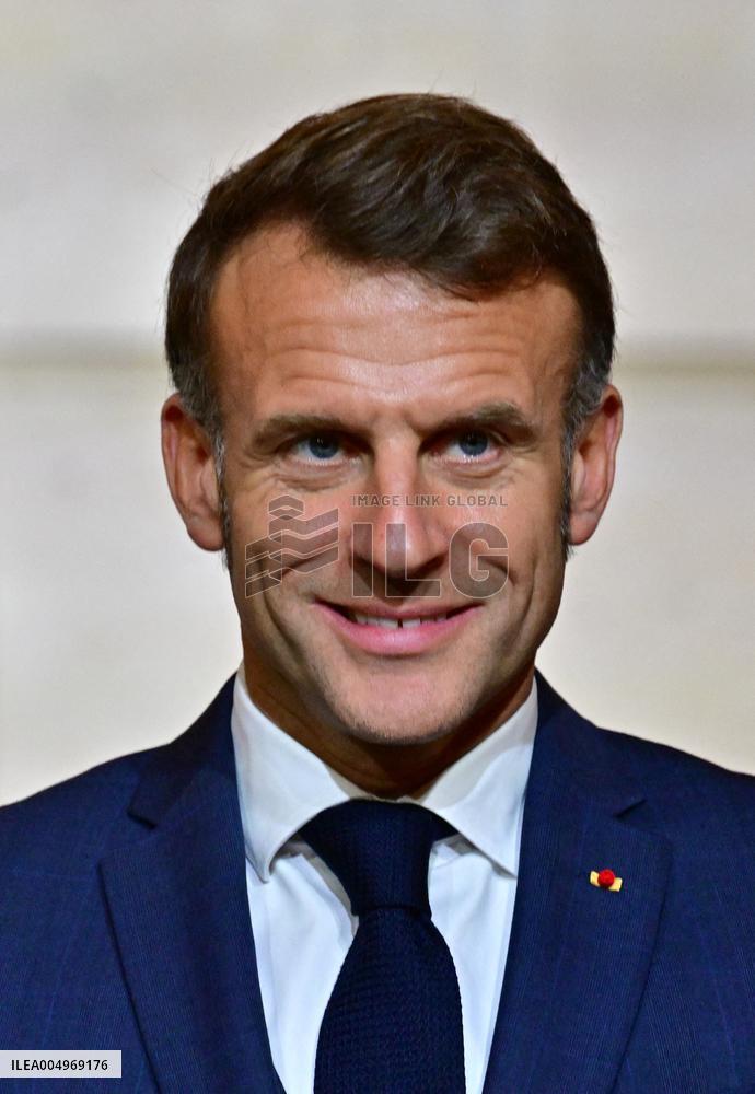 President Macron And PM Plenkovic Give A Press Conference - Paris