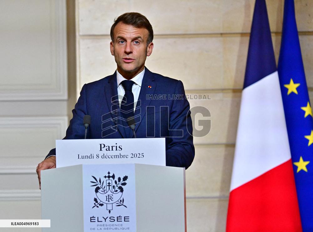 President Macron And PM Plenkovic Give A Press Conference - Paris