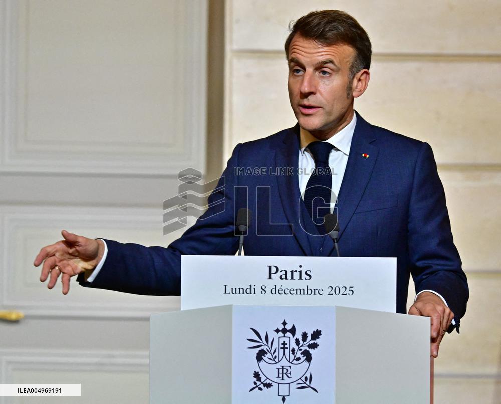 President Macron And PM Plenkovic Give A Press Conference - Paris