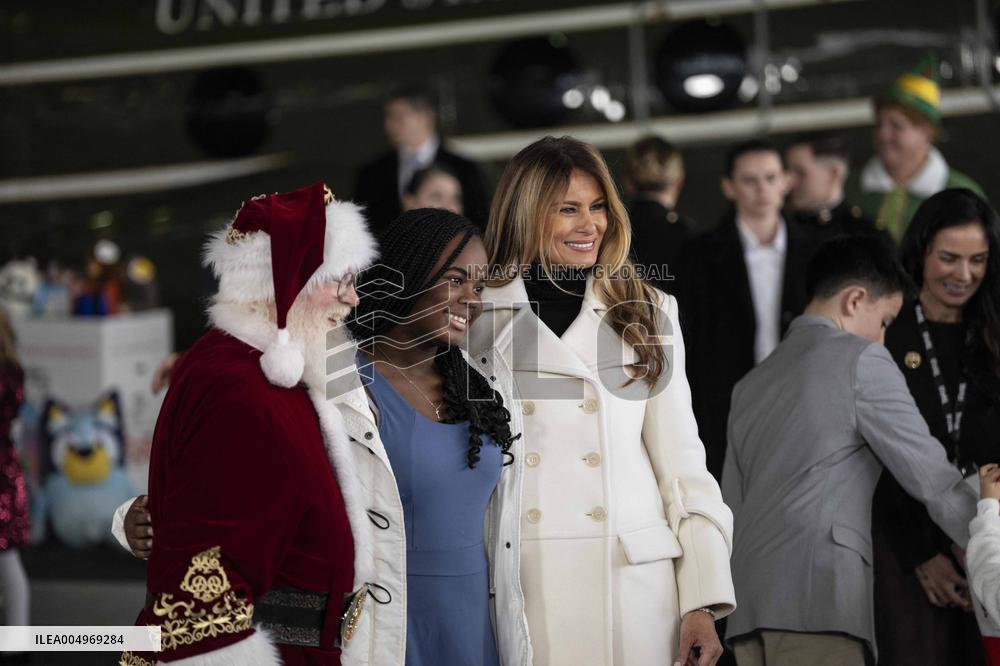 Melania Trump Participates in a Fundraiser for Toys for Tots