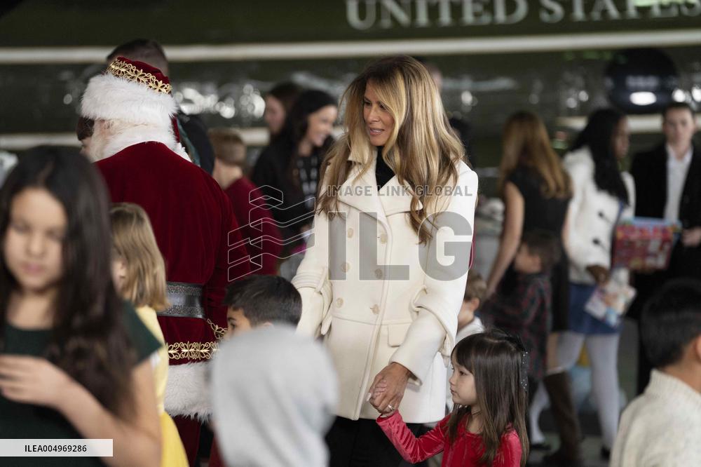 Melania Trump Participates in a Fundraiser for Toys for Tots