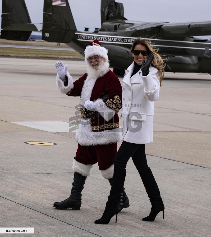 Melania Trump Participates in a Fundraiser for Toys for Tots