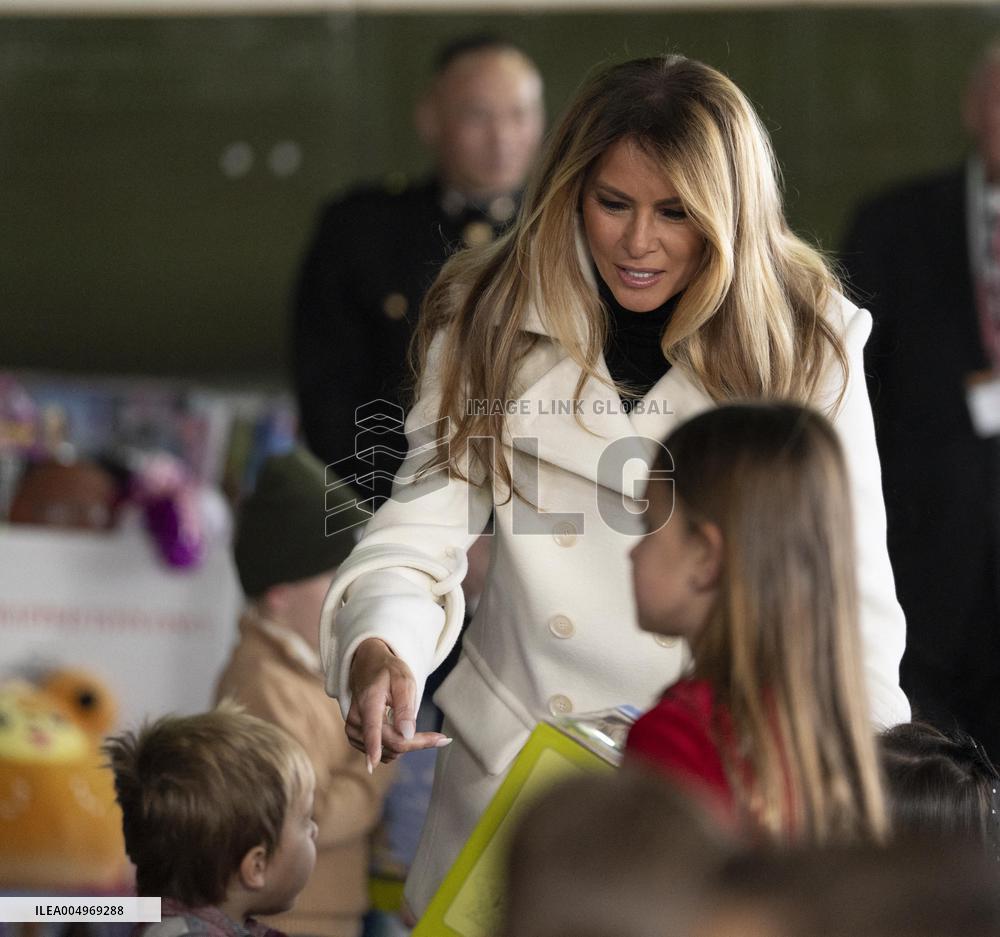 Melania Trump Participates in a Fundraiser for Toys for Tots