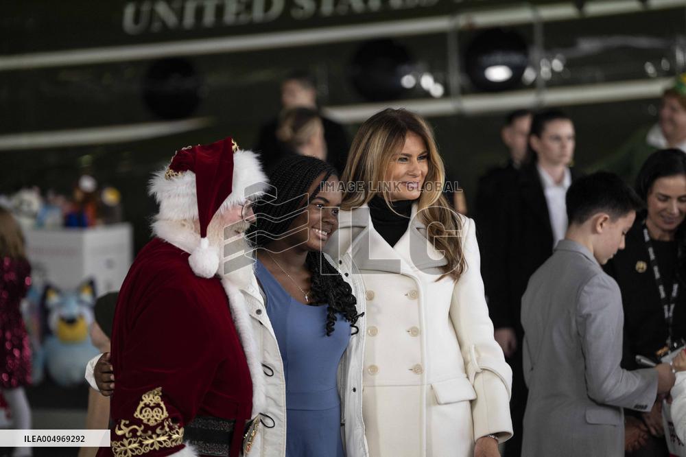 Melania Trump Participates in a Fundraiser for Toys for Tots