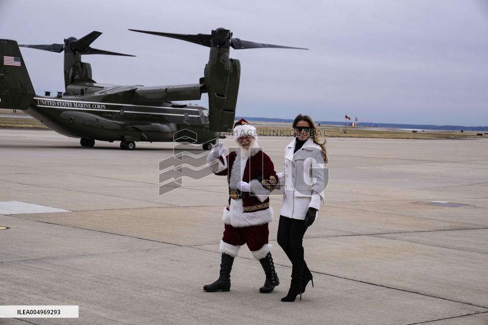 Melania Trump Participates in a Fundraiser for Toys for Tots
