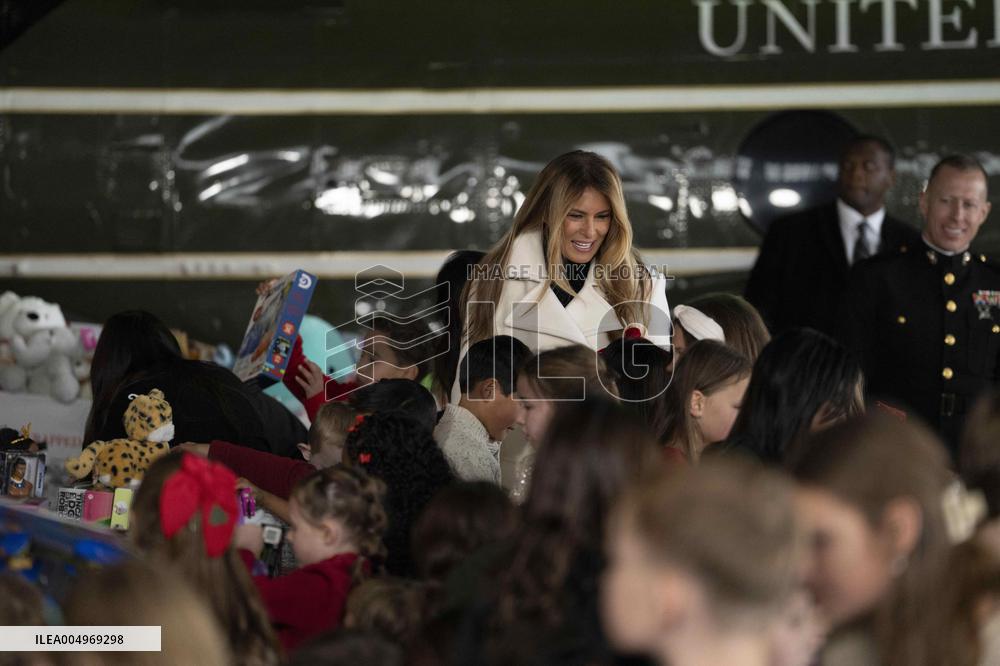 Melania Trump Participates in a Fundraiser for Toys for Tots
