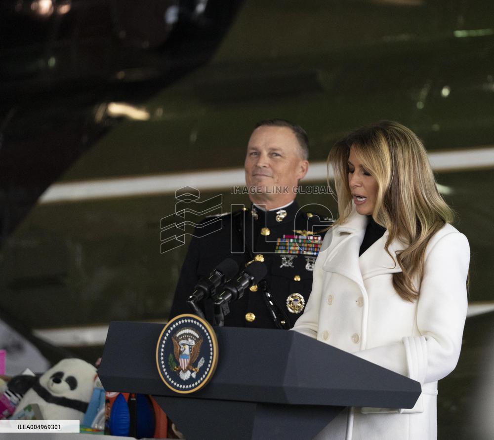 Melania Trump Participates in a Fundraiser for Toys for Tots