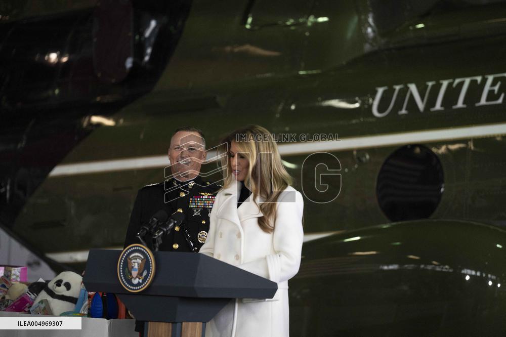 Melania Trump Participates in a Fundraiser for Toys for Tots