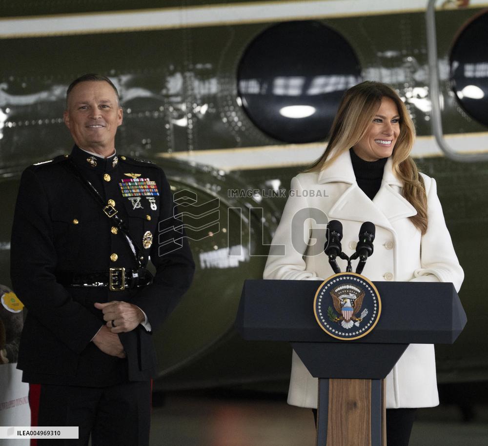 Melania Trump Participates in a Fundraiser for Toys for Tots