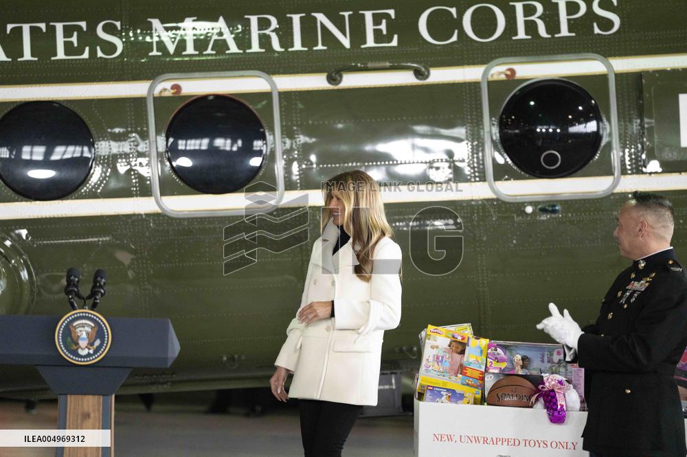 Melania Trump Participates in a Fundraiser for Toys for Tots