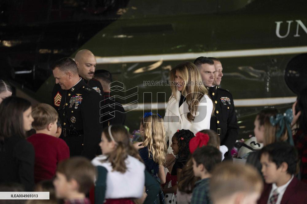 Melania Trump Participates in a Fundraiser for Toys for Tots