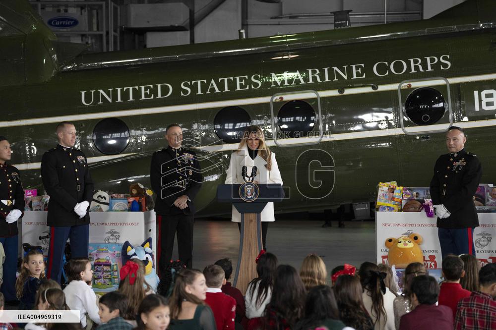 Melania Trump Participates in a Fundraiser for Toys for Tots