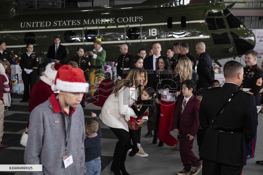 Melania Trump Participates in a Fundraiser for Toys for Tots